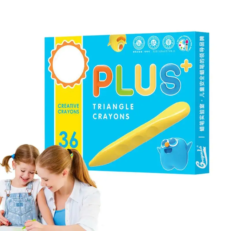 Kids Crayon Set Washable School Crayons Easy Grip Triangular Crayons Vibrant Beeswax Crayons Unbreakable For Kids Birthdays