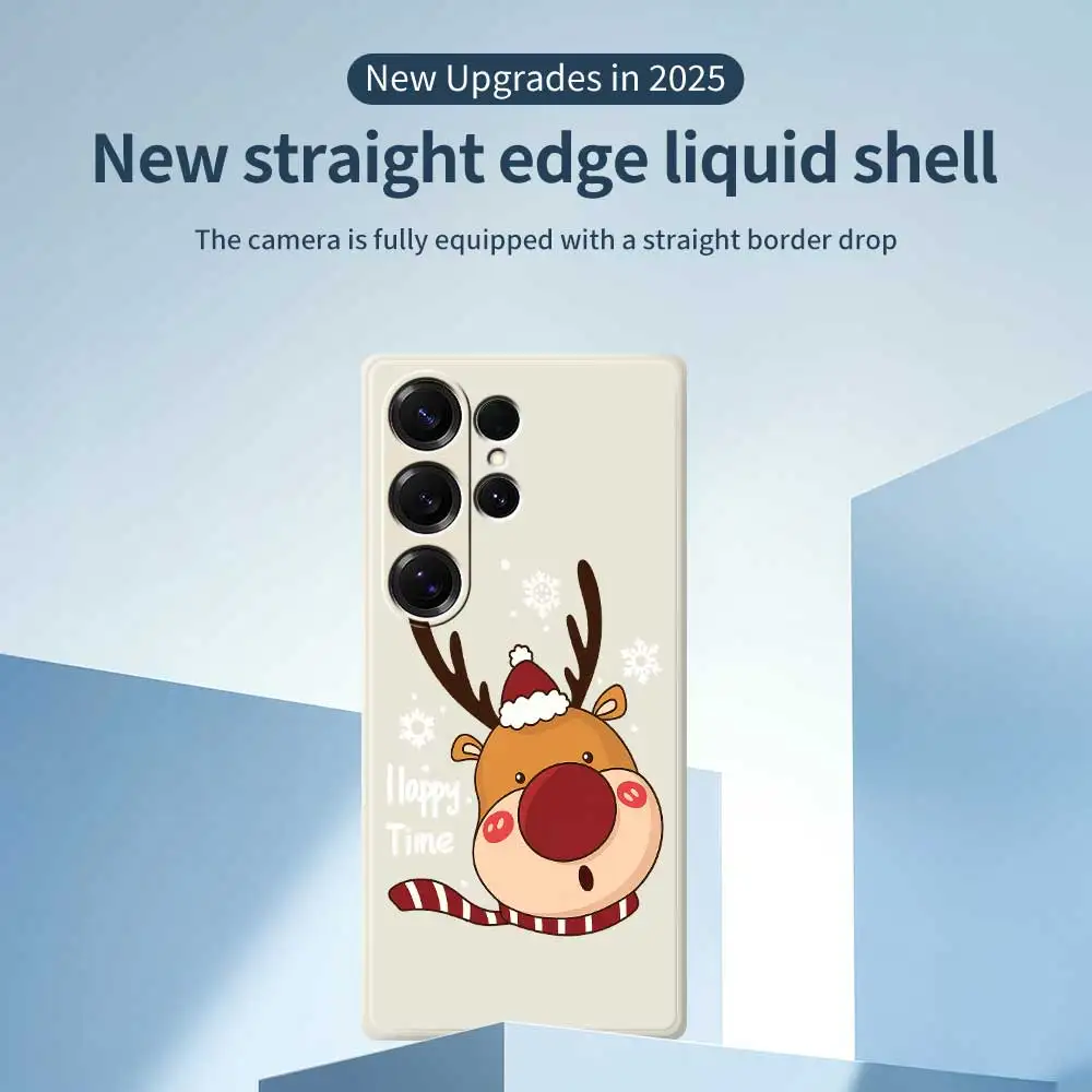 คริสต์มาสReindeerสําหรับSamsung Galaxy S25 S24 S23 S22 S21 S20 Ultra Plus S10 Plus S24FE S23FE S22FE S21 S20 FEฝาครอบ