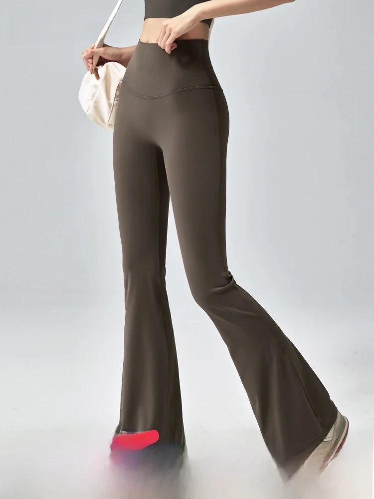 

Женские фитнес-брюки с высокой талией, расклешенные, для йоги, с эффектом "второй кожи", подтягивающие ягодицы, для бега и тренировок, длинные, высокоэластичные