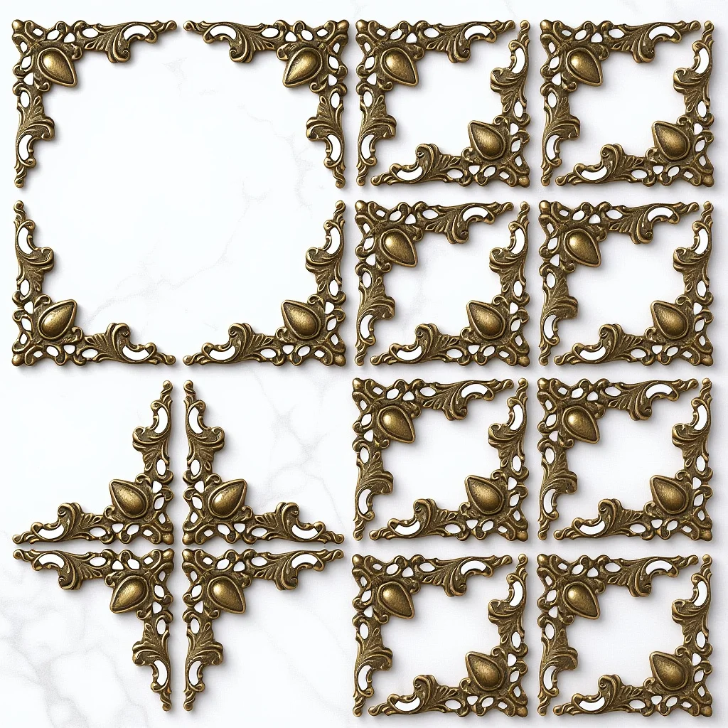 

24Pcs Vintage Metal Book Corner Protector Decorative Scrapbook Album Jewelry Gift Box Edge Covers Book Corner Protector