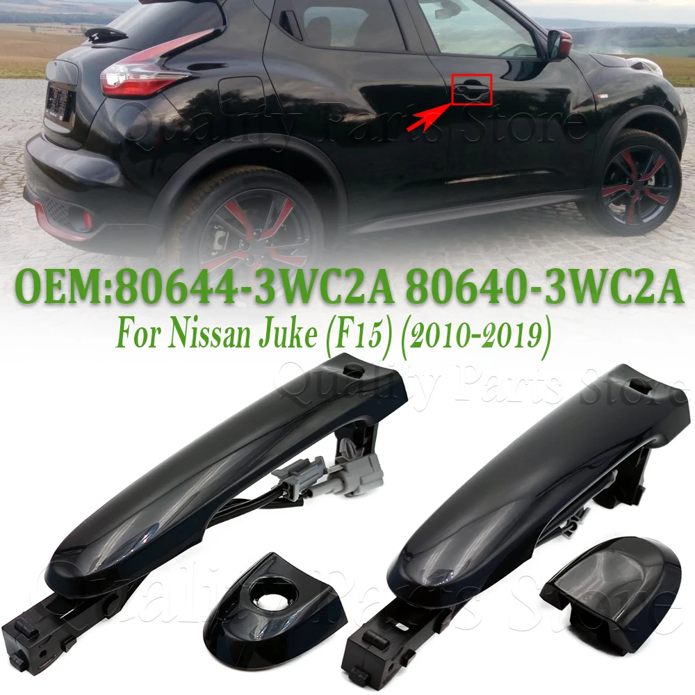 Front Driver Exterior Door Handle O/S Driver Right Side Keyless Entry Black 80644-3WC2A 80640-3WC2A For Nissan Juke 2010-2019