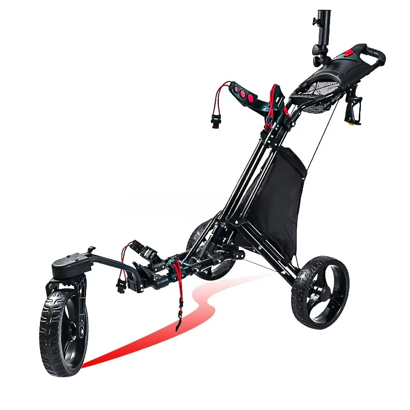 

Factory Custom 3 Wheel 360 Rotating Front Wheel Golf Cart Folding Golf Push Trolley for Golf Bag