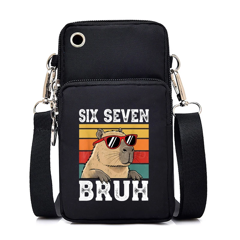 

Сумка-кроссбоди унисекс в стиле Харадзюку с миниатюрным изображением капибары, маленькая сумочка для телефона, забавная сумка для подростков