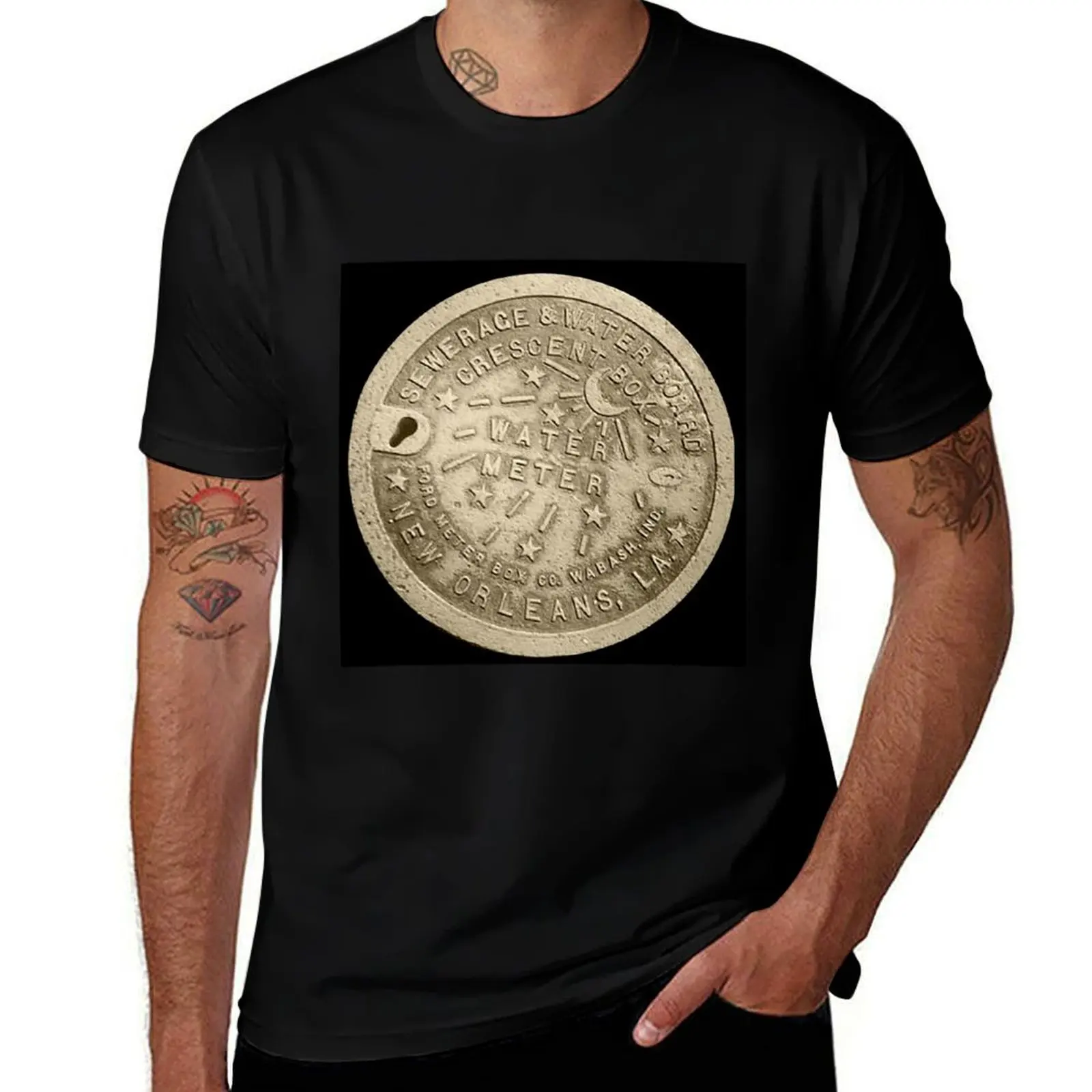 Nawlins Water Meter T-Shirt Street Fashion Casual Tee Shirt T-Shirt