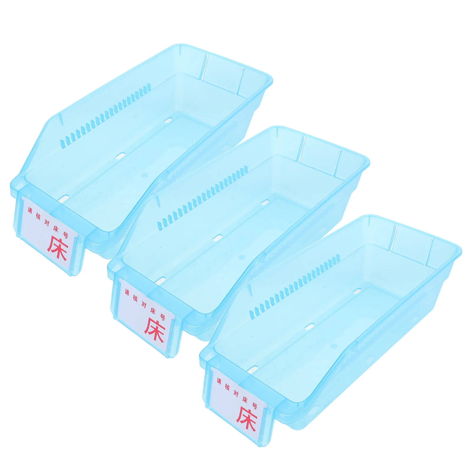 กล่องจัดยา 3 ชิ้น ขนาด 30x13.5 ซม. สีฟ้า กล่องเก็บของพลาสติก กล่องจัดยาเม็ดแบบพกพา ถาดใส่ยาสำหรับวางบนเคาน์เตอร์