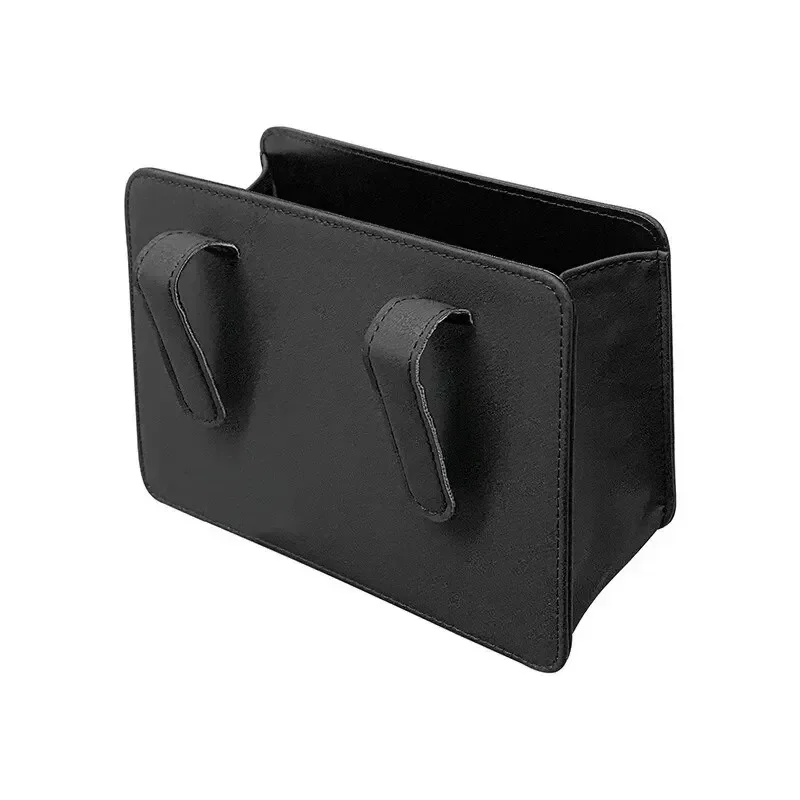 Foldable Leather Car Interior Storage Organizer Multi-Pocket Seatback Hanging Trash Bin And Door Storage Box for Vehicle Organiz