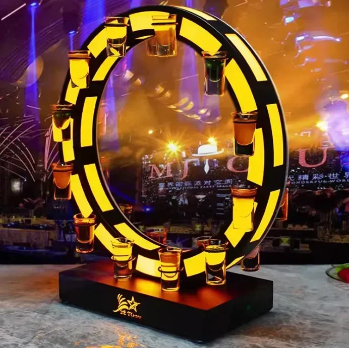 

Бар, светодиодная подставка для бутылок, стеклянная подставка для коктейлей, перезаряжаемая подставка для колеса обозрения, поднос для шампанского, держатель для стойки