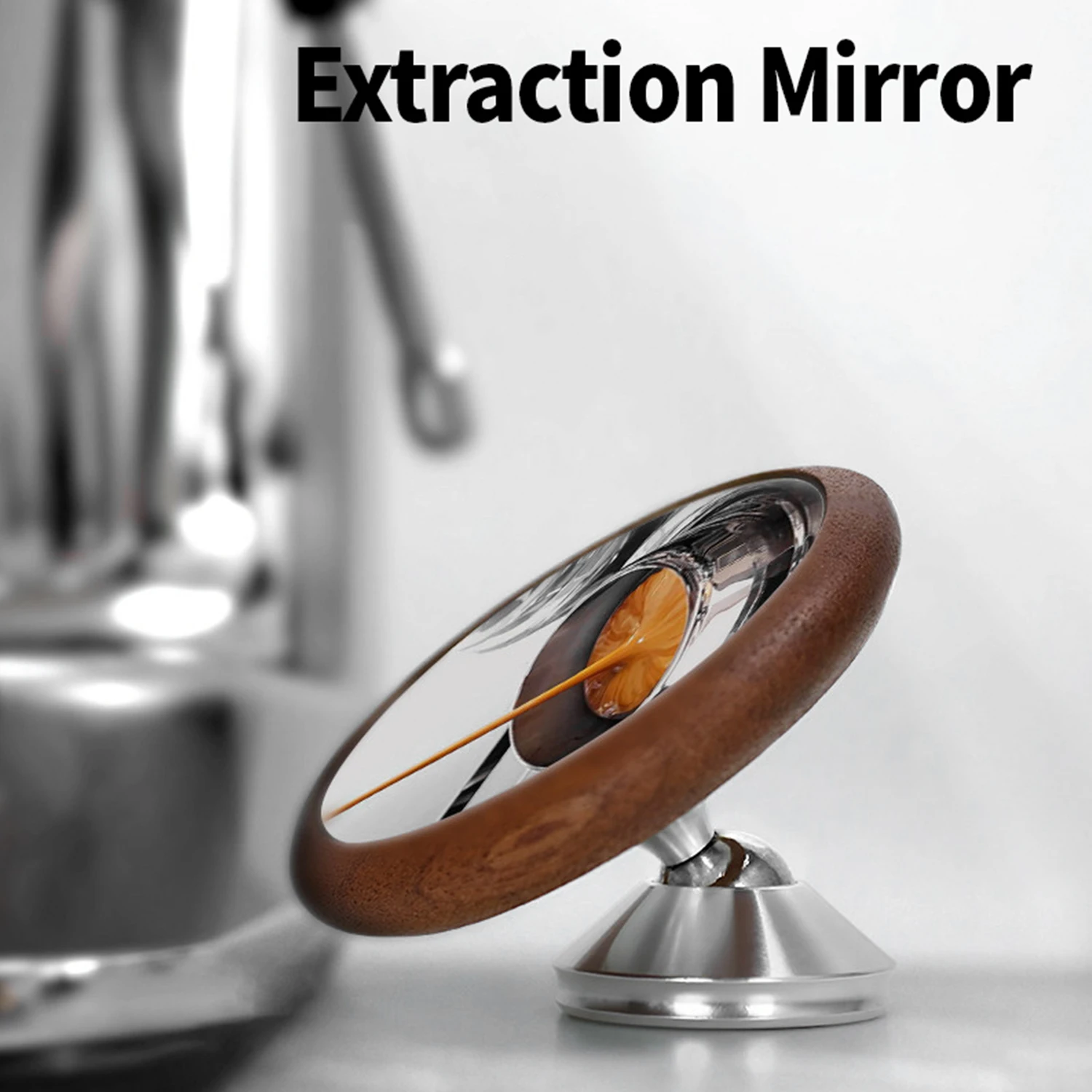 Miroir à Espresso OANKR pour tous les Portafiltres sans Fond, Base Magnétique Réglable, Observation du Débit de Café Outils de Barista