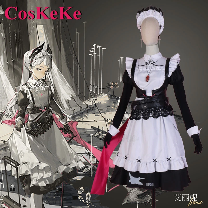 

CosKeKe Irene Cosplay Anime Game Arknights Costume Nifty Lovely Sweet Maid Dress Uniform Halloween Party Role Play Clothing New