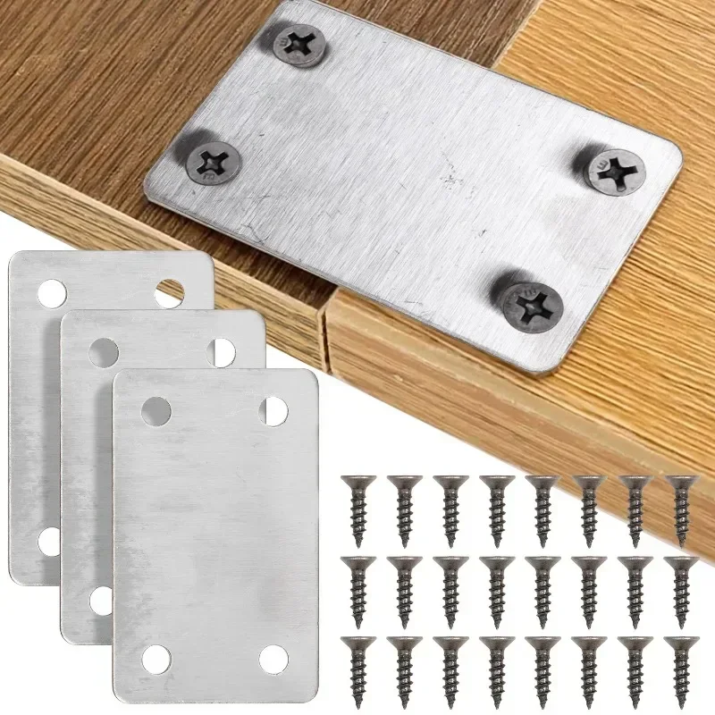 Stainless Steel Right Angle Corner Brackets Furniture Fastener Connector Wood Shelves Cbinets Flat Plate Angle Code Corner Brace