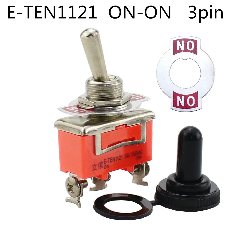 1PCS E-TEN1121 ON-ON Latching Toggle Rocker Switch 15A 250VAC SPDT 3 Terminal Pin