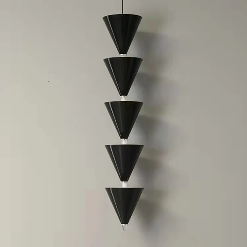 Gold Black Cone LED Pendant Lamp