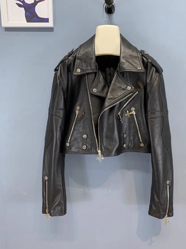 

Женская приталенная мотоциклетная куртка-пальто из искусственной кожи, длинная, весенняя, новая, в корейском стиле, для повседневной носки