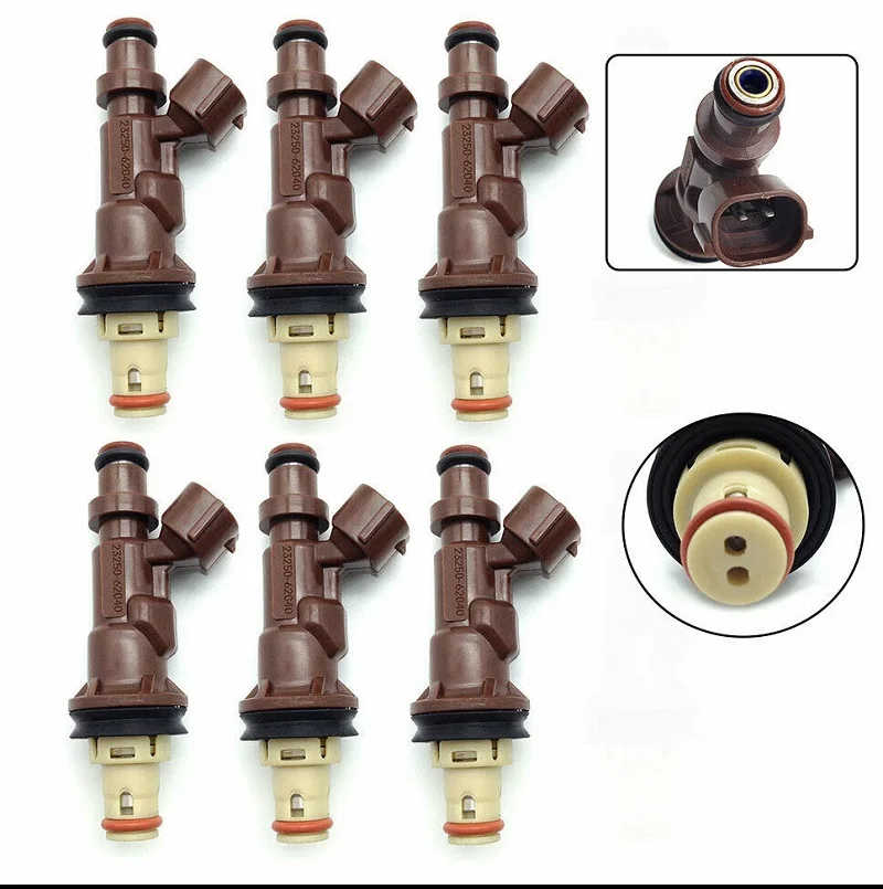 

6 шт., форсунка топливного инжектора 23209-62040 23250-62040 для Toyota 4runner Tacoma- Tundra- 3.4L 2325062040 2320962040