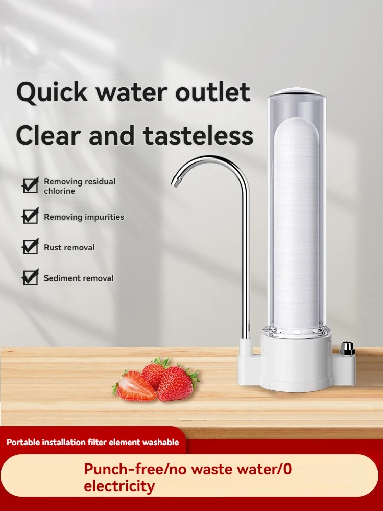 Faucet water filter, kitchen water purifier, faucet mounted water filtration system to remove chlorine, odor, and sediment