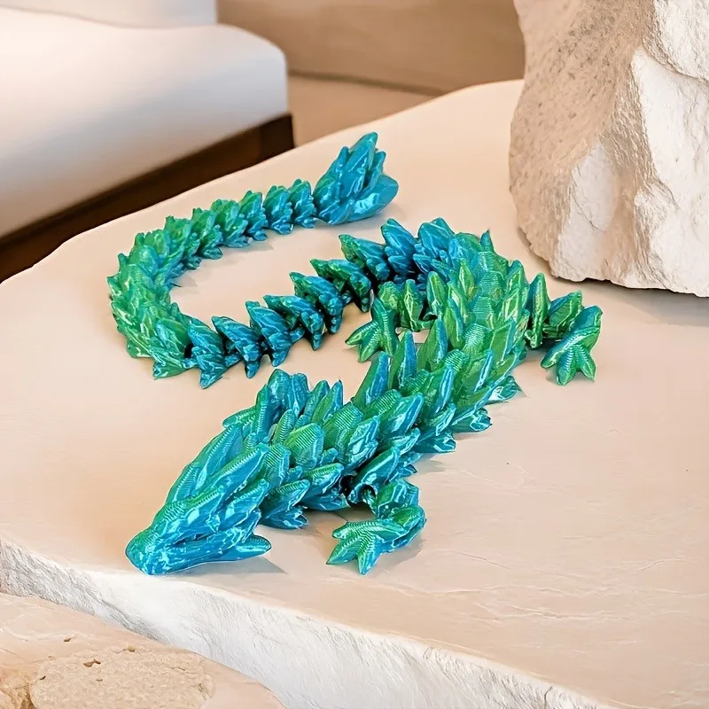 1 Stück 3D-gedruckte Edelstein-Drachenfigur – schillernde Kunststoff-Schreibtischdekoration, ideal für Schlafzimmer und Büro, perfektes Geschenk für Weihnachten – Detail 1