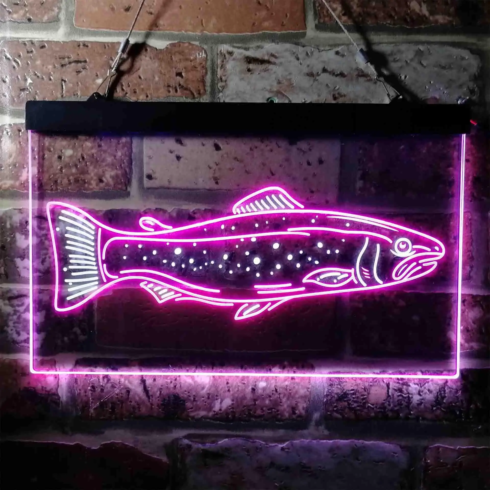 Trout Fish Dual Color Led Neon Sign st6-i3728