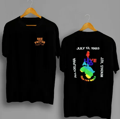1985 Live Aid Concert See Factor Crew Tour T-Shirt