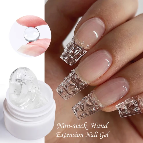 LILYCUTE 8ML claro blanco rosa antiadherente mano extensión sólida Gel esmalte de uñas uñas francesas dedo prolonga la construcción Gel duro
