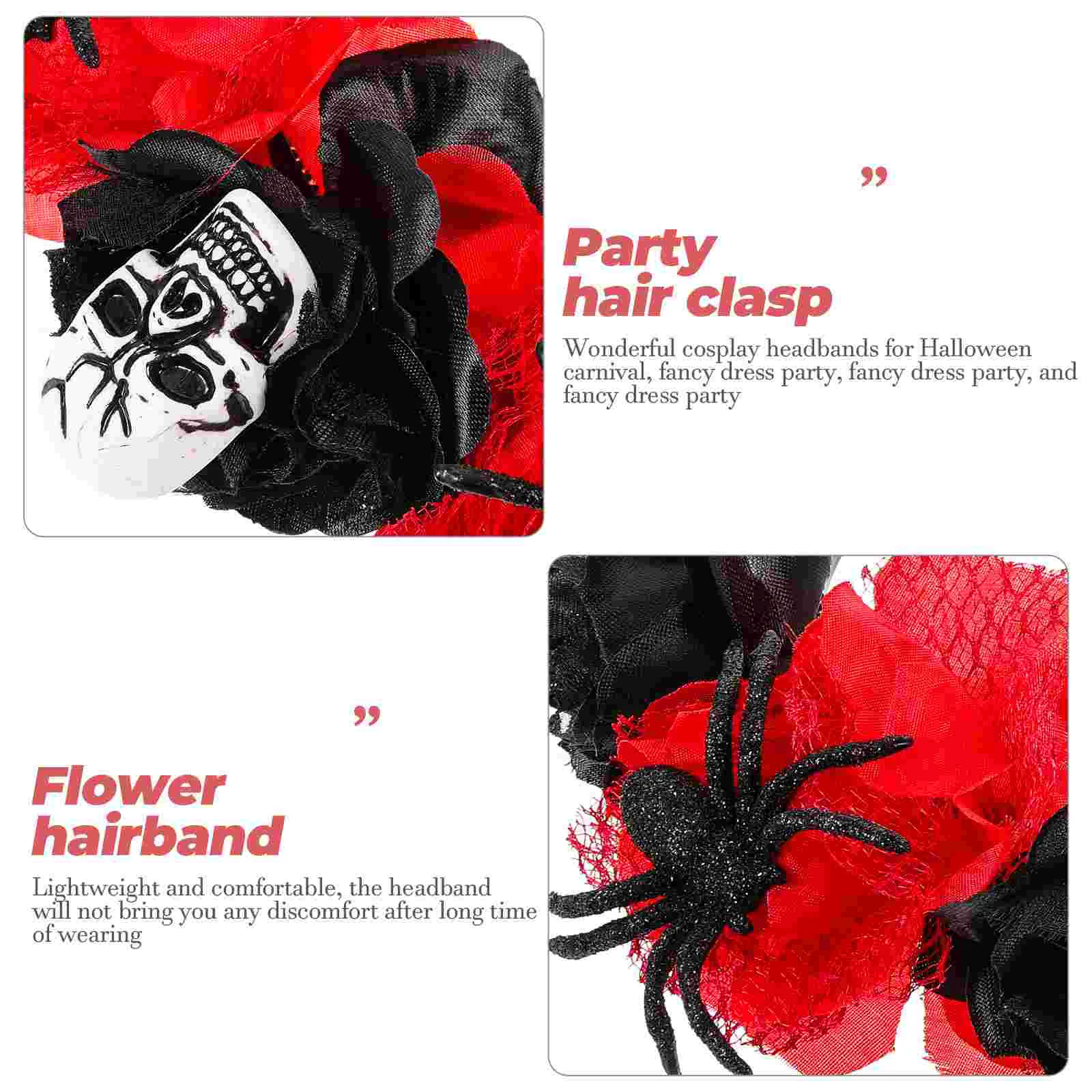 Lace Flower Headband Decorative Hairband Rose Simulation Headdress Fabric Hoop Party Women Miss