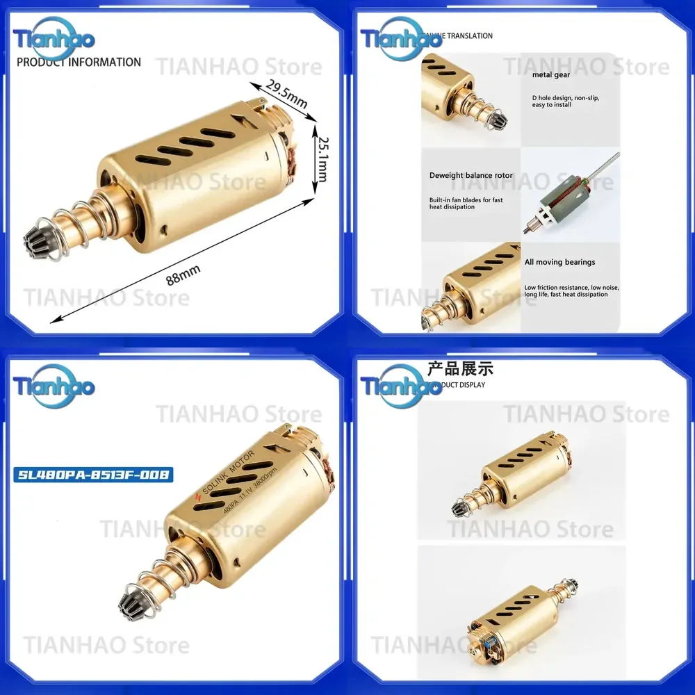 High Torque Motor for 480 Local Tyrant Gold Long Shaft DC11.1V 38000 RPM