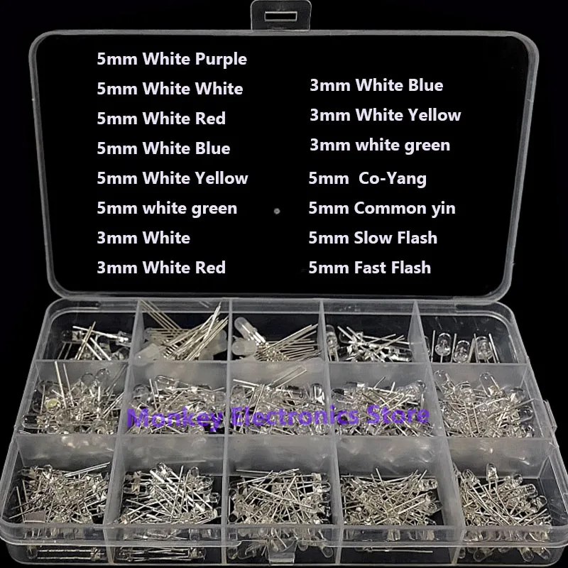 3/5Mm Led Transparante Mist Rgb Zeven Kleuren Full Color Common Kathode Common Kation Snel/Langzaam Flash Wit Rood Blauw Geel Groen