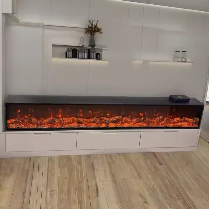 Modern European Electronic Fireplace 7-color LED Simulation Flame Heater Fireplace TV Cabinet