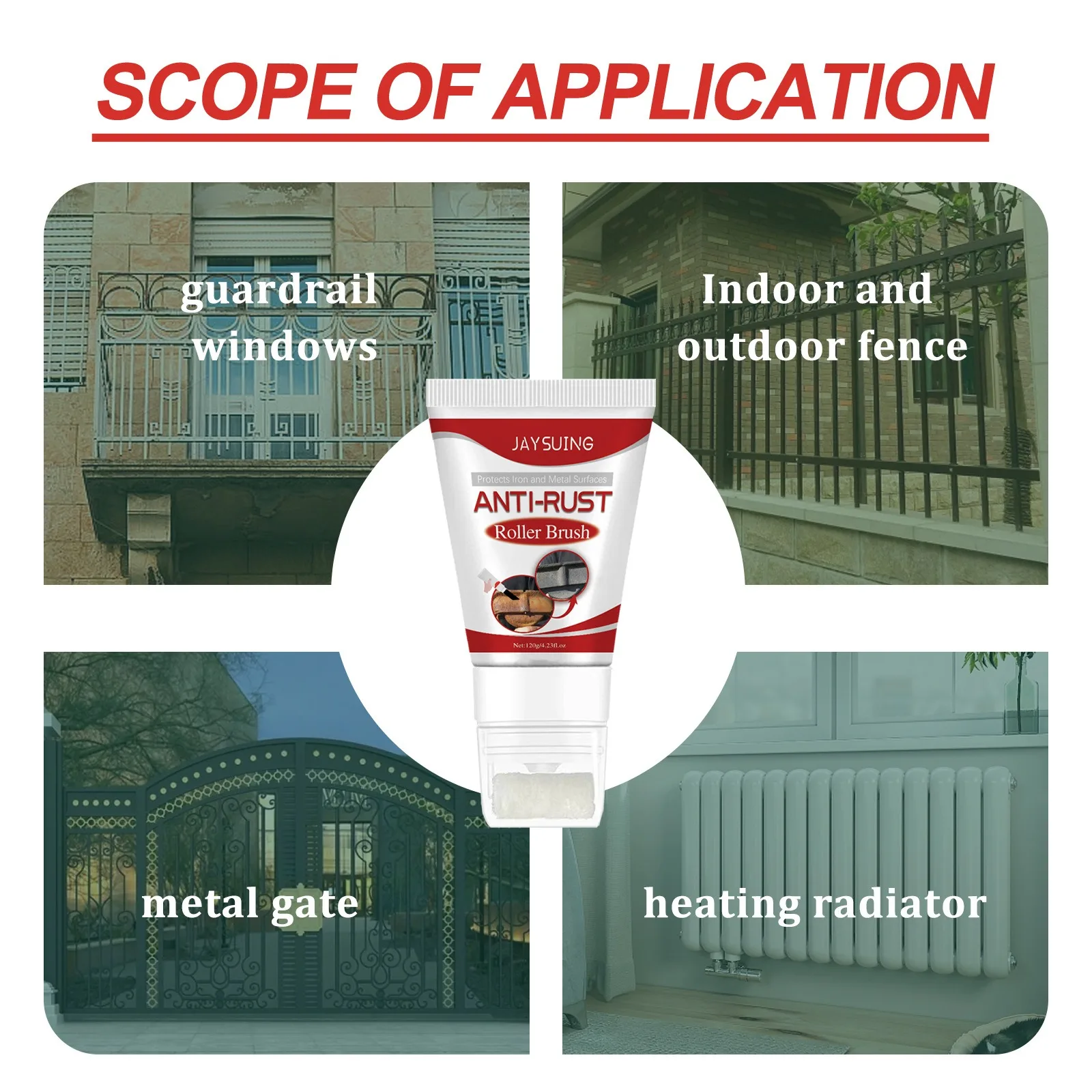 فرشاة دوارة لإزالة الصدأ، فرشاة برايمر مطلية مضادة للصدأ ومضادة للتآكل #4