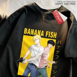 女の子のためのバナナの魚のアニメTシャツ、ash、lynx、eijiokumura、yoi、クールなTシャツ、美的、個性Tシャツ、家庭の休暇のトップス