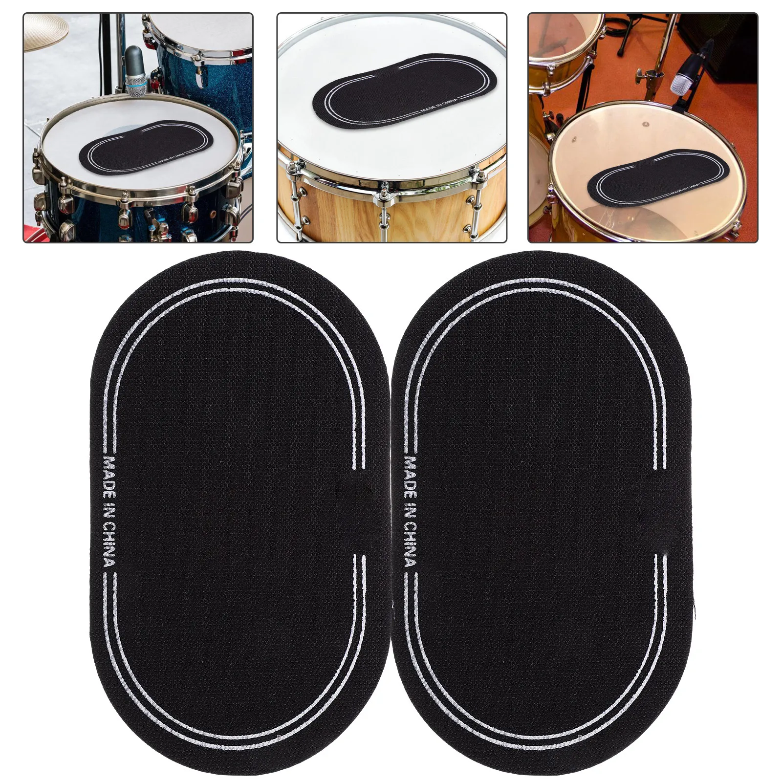 2Pcs Drum Skin Sticker Protective Strengthen Patch Drum Set Protection Percussion Accessories Percussion Accessories