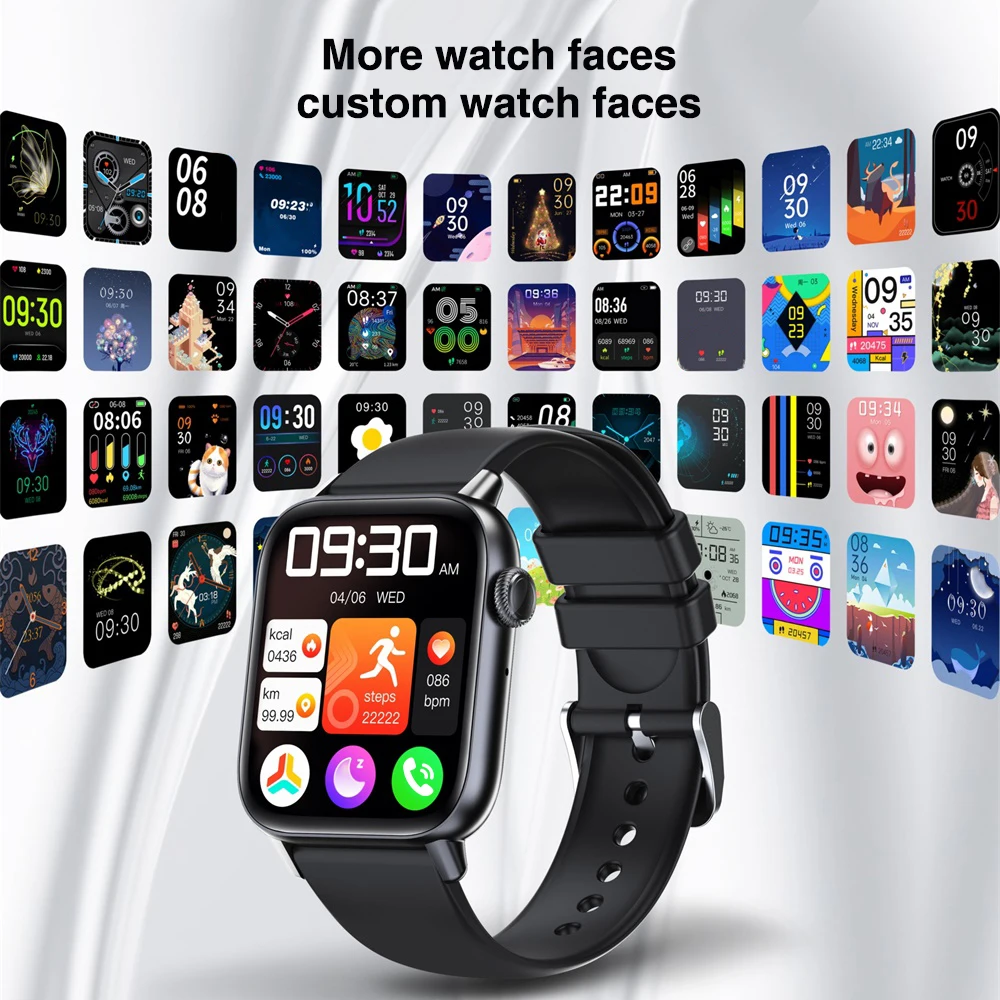 นาฬิกาอัจฉริยะบลูทูธเชื่อมต่อครั้งเดียวความละเอียดสูงสำหรับผู้ชายนาฬิกาวัดปริมาณออกซิเจนในเลือดสำหรับผู้หญิง