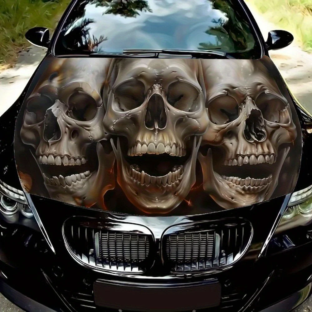 

Laughing Skulls PVC Engine Hood Stickers Suitable for Cars and SUVs - Durable, Stylish Automotive Accessories That Are Easy To A