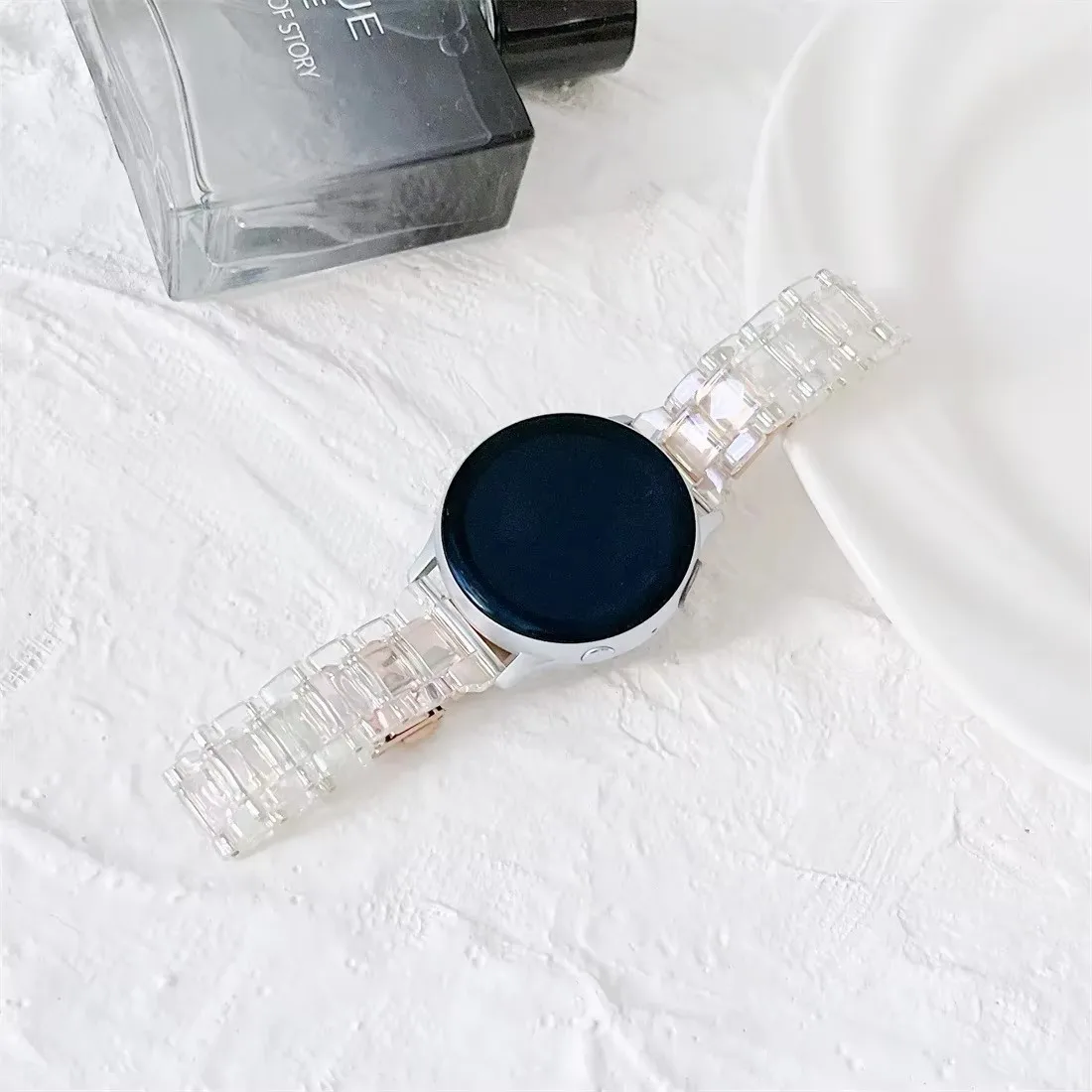 واضح 20 مللي متر حزام شفاف لساعة سامسونج جالاكسي 7 6 5 40/44 مللي متر النساء سوار لساعة جالاكسي 4 5 6 43/47 مللي متر الفرقة معصمه