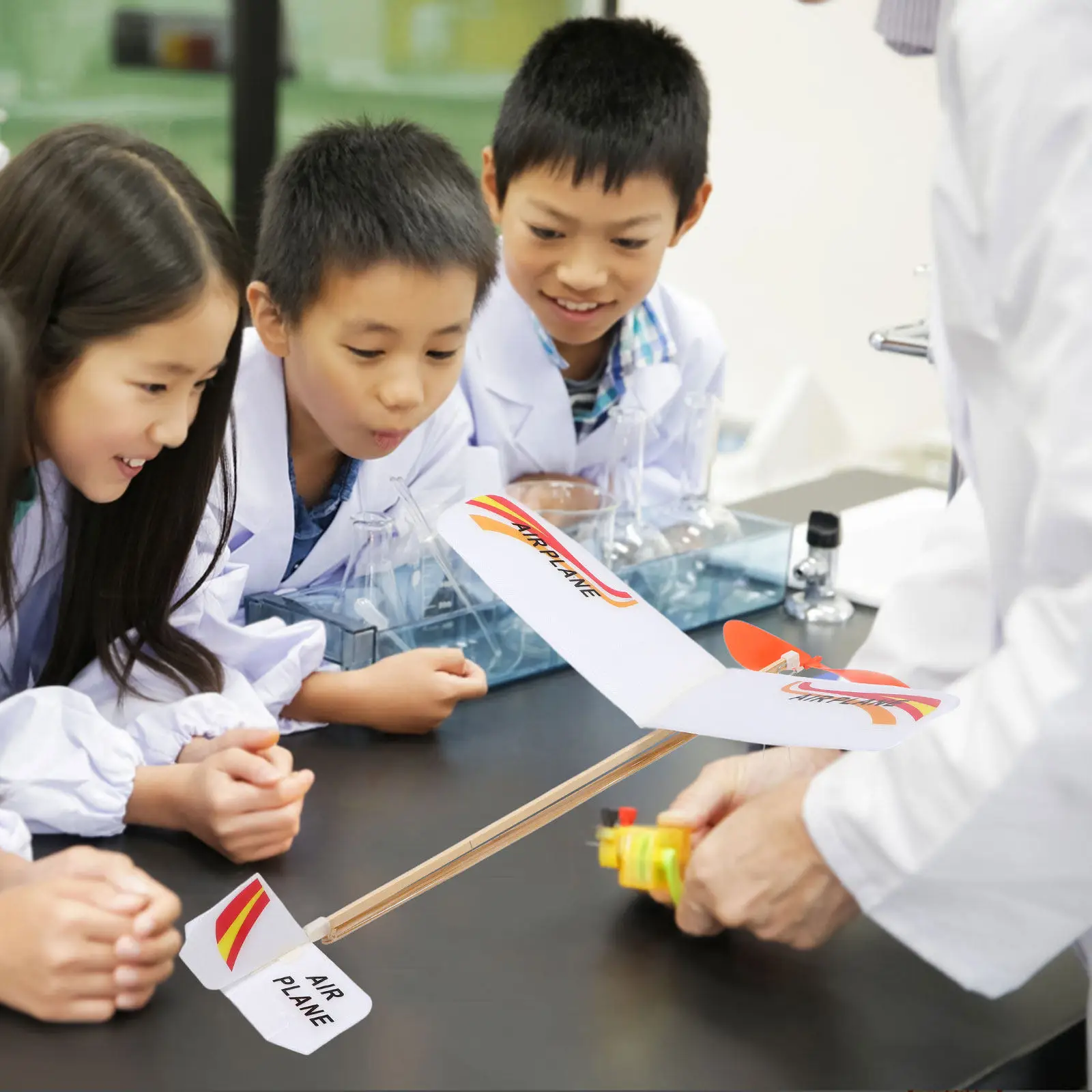 

1Set Rubber Band Airplane Boys DIY Assembly Small Aircraft Outdoor Indoor Flying Plane Lightweight Glider Party Gift