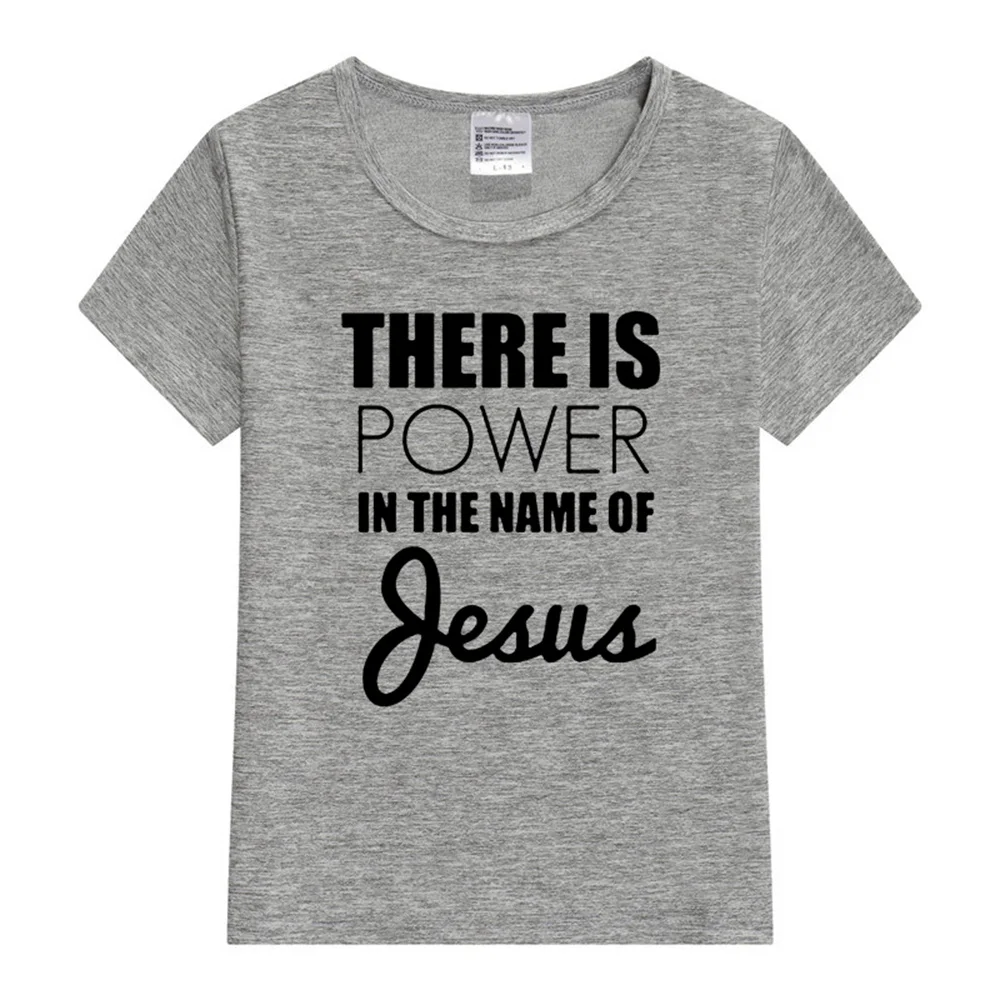 There Is Power In The Name of Jesus Kids Girls Boys Short Sleeve T-shirt Shirt Children Summer Clothing Tops Clothes Casual Tees