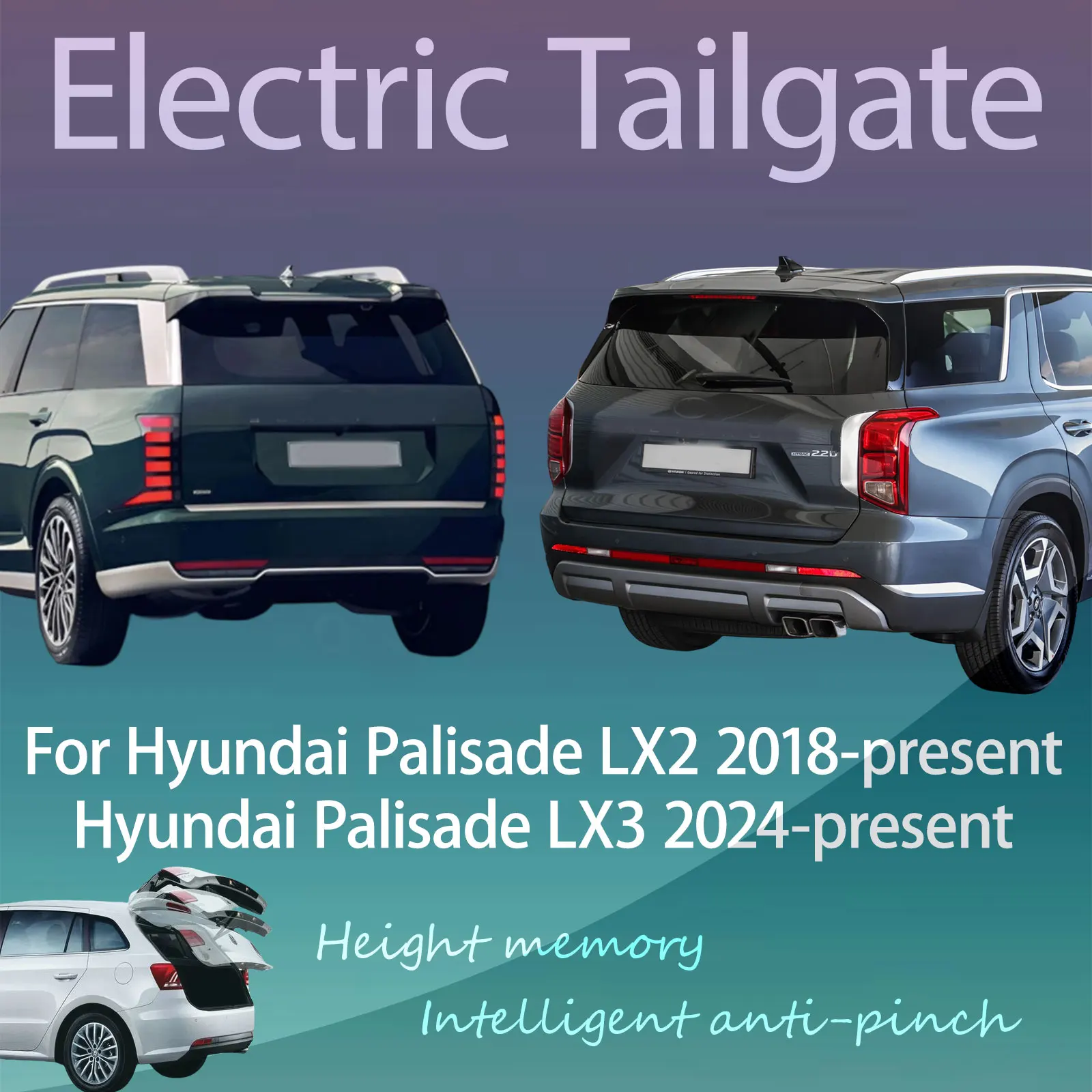 For Hyundai Palisade LX2 LX3 2018-present Electric Tailgate with Sensor Trunk Anti-pinch Memory Height Intelligent Operation