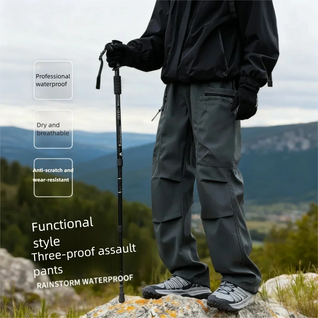 

Men's Techwear Cargo Pants - Urban Utility Trousers with Softshell & Lightweight Design for Street StyleHardshell Pants