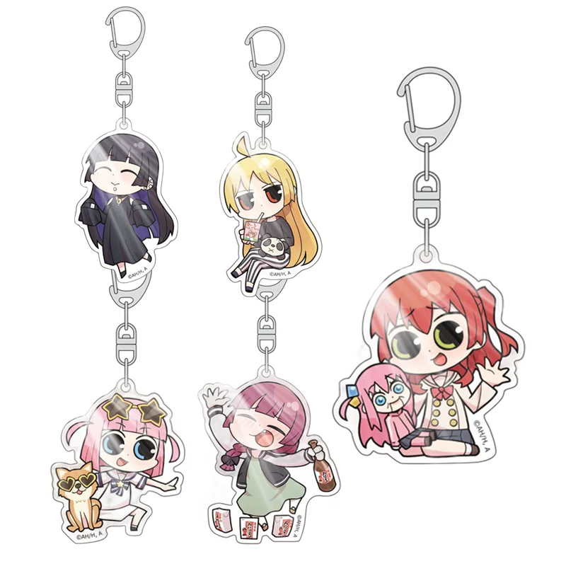 New Anime Bocchi The Rock Girls HD Figures Acrylic Keychain Gotou Hitori Ijichi Nijika Yamada Ryo Kita Ikuyo Keyring Gifts