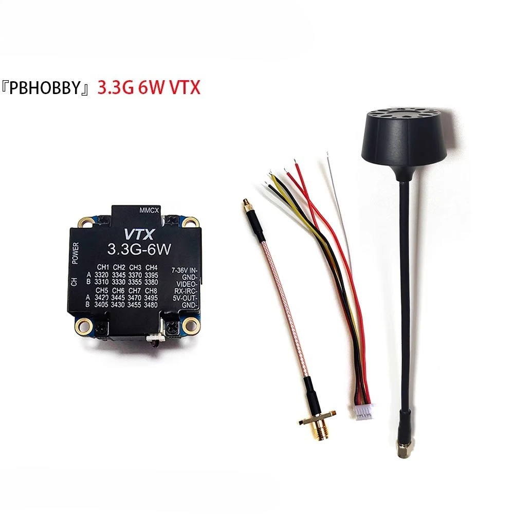 

3.3G 6W VTX Wireless Image Transmission Module FPV Drone Long-distance Transmission Transmitter Receiver VRX Part Accessory