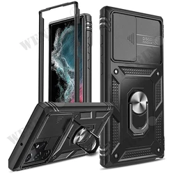 Case For Samsung S24 Ultra S23 S22 Plus FE A54 A34 A15 A14 A24 A25 Heavy Duty with Camera 360 Degree Kickstand Cover
