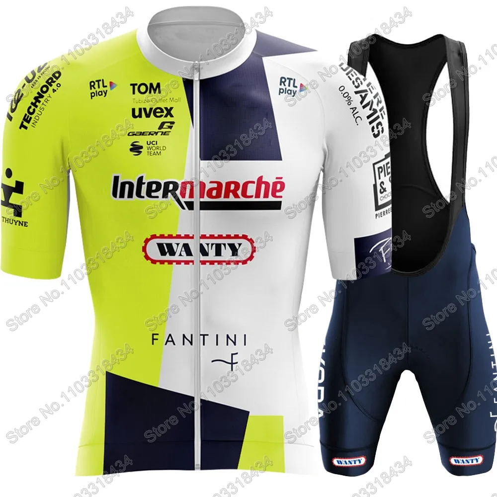 Team Wanty Cycling Jersey 2024 Cycling Jersey Set Short Sleeve Biniam Girmay Belgium Clothing Bike Shirt Suit Bicycle Bib Shorts