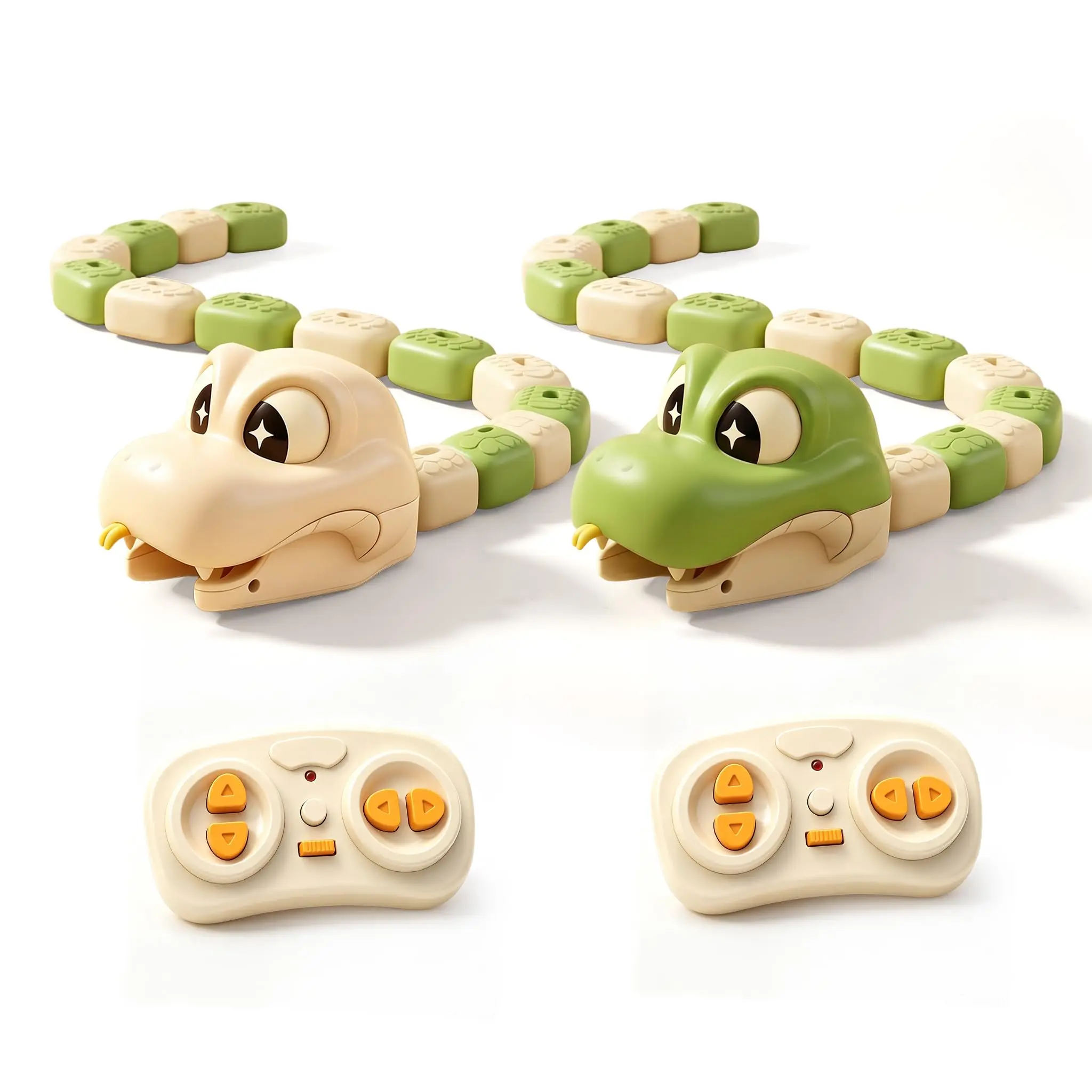 Magnetic Snake Game Toy Eating Snake Self Biting Snake Remote Control Interactive Race Game with Sound Light Effects Boys Girls