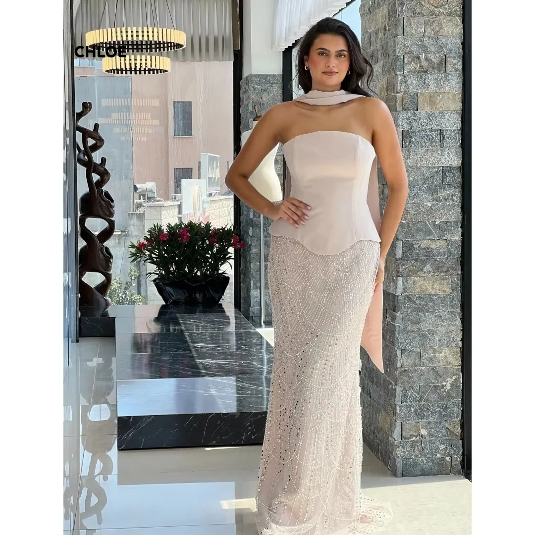 

Line A Luxurious Women's Evening Dresses Woman Elegant Luxury Women Evening Dress Custom Made Off-shoulder Shawl Robe Soiree