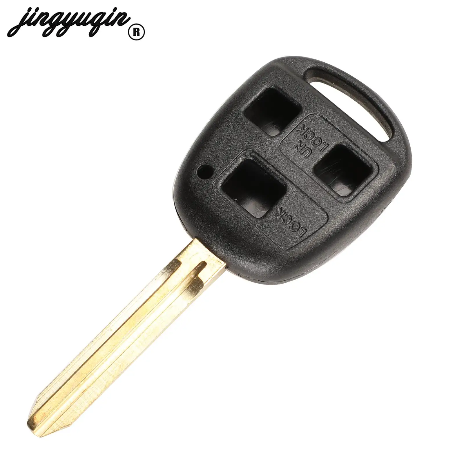 Jingyuqin 10ชิ้นสำหรับ Toyota Corolla Land Cruiser Yaris Camry RAV4 Lexus LS400 RX300 GX460เคสเปลือกกุญแจรีโมท TOY43 TOY48 TOY47