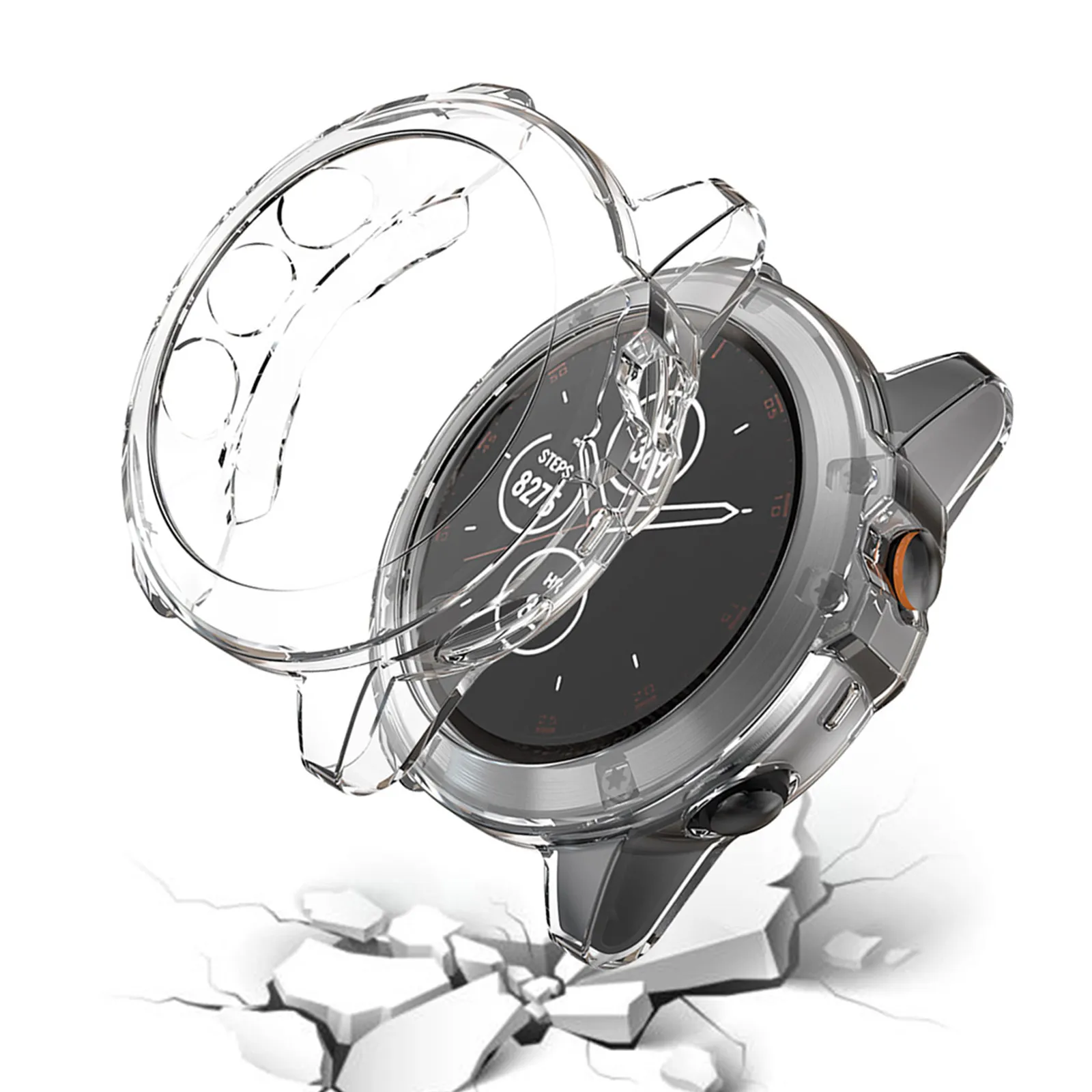 2Pcs Electroplated Smart Watch Case Full Coverage Protective Shell for 5X Tpu Dust Scratch Drop Bump Resistance