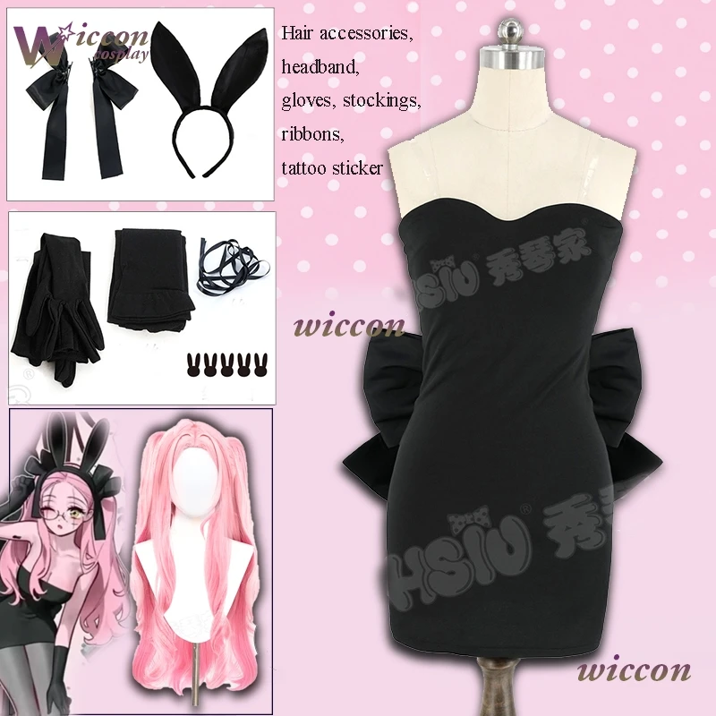 

Космический инопланетный сценический Мизи, косплей Aniplus Cafe, 3-й наряд, платье, платье с кроликом для девочек, одежда на Хэллоуин, одежда с кроликом, парик 202