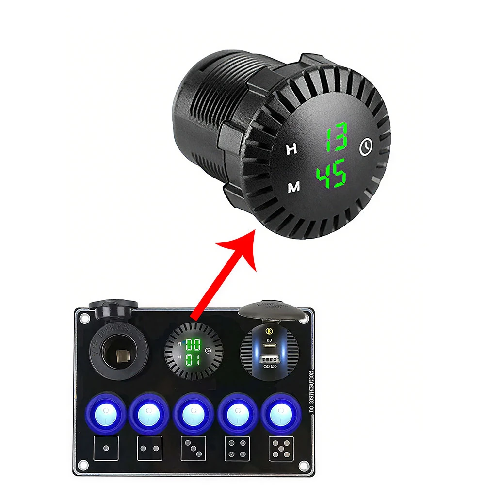 

Универсальная автомобильная панель, украшение, сенсорные часы, приборная панель, 12 В/24 В, электронные часы, инструмент, светодиодный дисплей, аксессуары для цифровых часов
