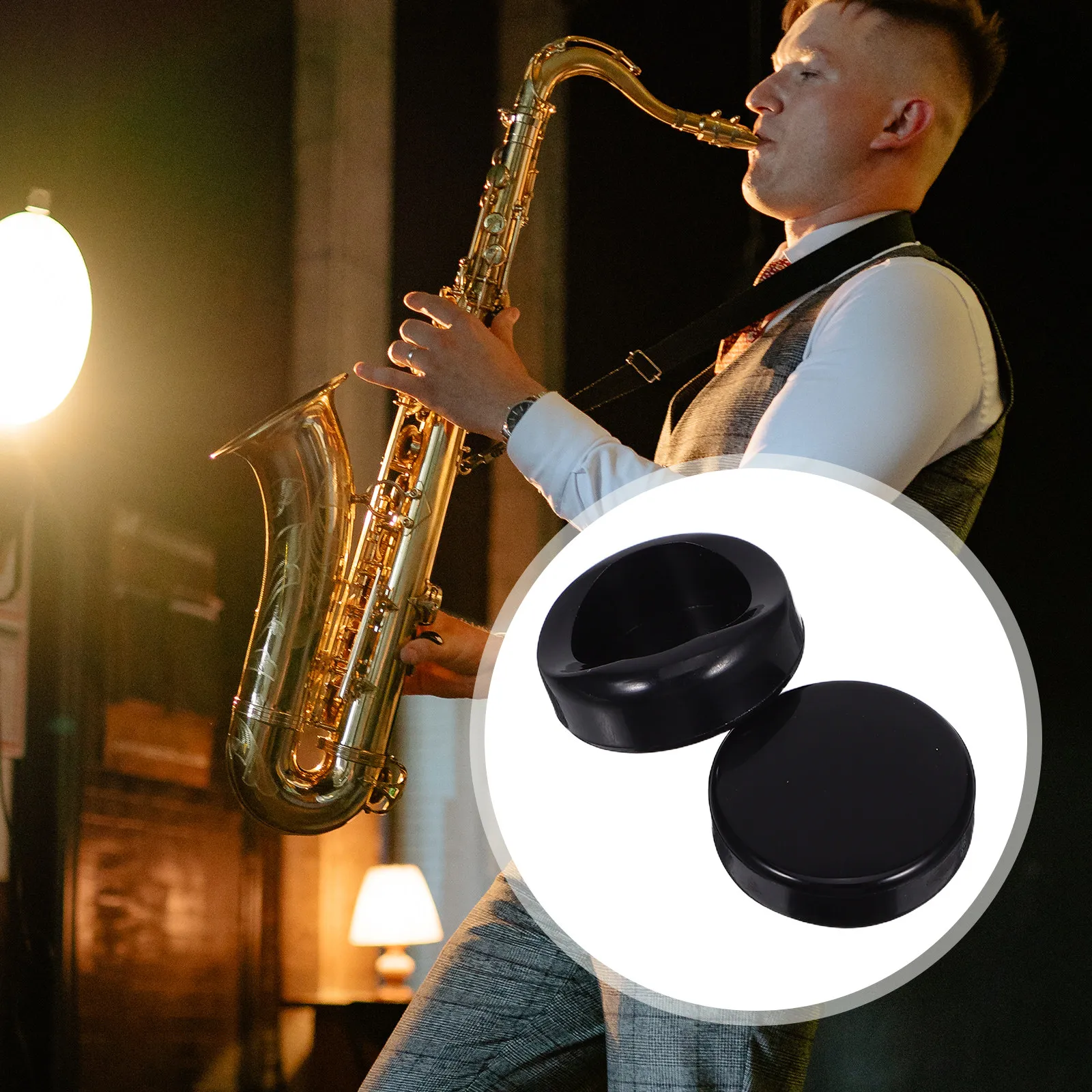 2Pcs Saxophone Thumb Rest Cover Black Silicone Left Hand Finger Rest Replacement Parts Musical Instrument Accessories Saxophone