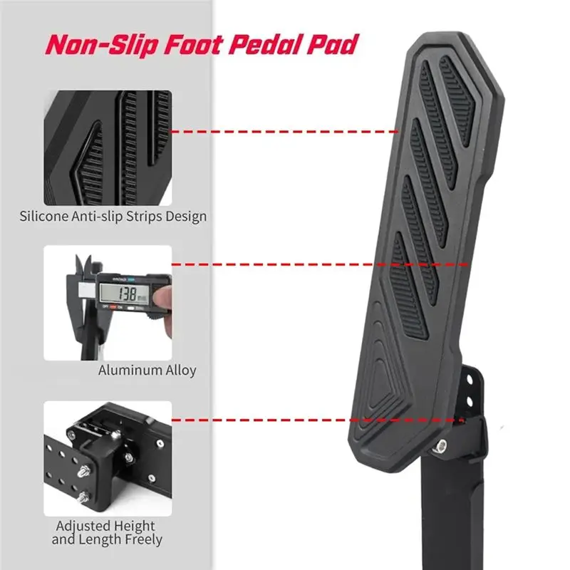 Dead Pedal Driver Foot Rest Left Side Kick Panel For Jeep Wrangler JL JLU 4XE For Gladiator JT Anti-Slip 2018-2022 Black-A67F