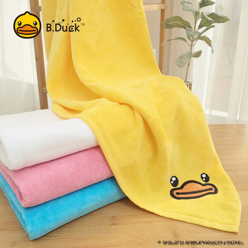 B.Duck Bath Towel Bathroom Cotton Enlarged Thickened Soft Absorbent Coral Velvet Fast Drying Towel Hand Towel Face Towel Sauna